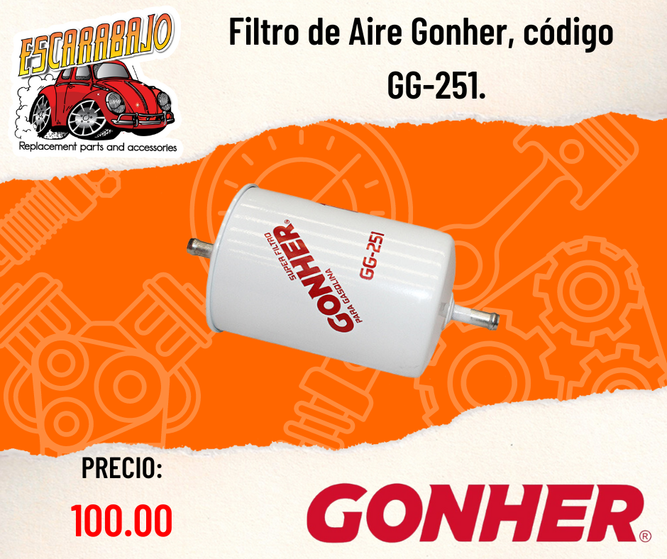 El Filtro de Gasolina Gonher GG-251 - Escarabajo Refacciones & Accesorios