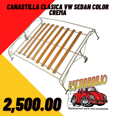 Canastilla de Toldo Clásica Color Crema para VW Sedán - Escarabajo Refacciones & Accesorios