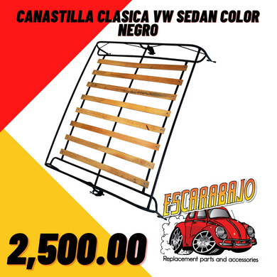 Canastilla de Toldo Clásico Color Negro para VW Sedán - Escarabajo Refacciones & Accesorios